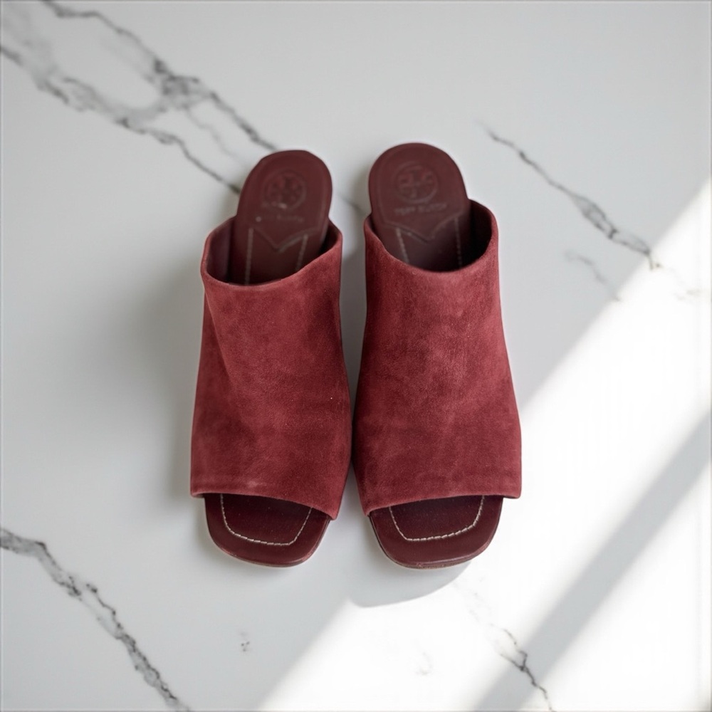 Tory Burch Burgundy Suede Heels